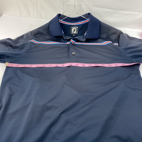 Footjoy Athletic Fit Mens short Sleeve Golf Polo Shirt Dark Blue Excellent Shape - Picture 12 of 14